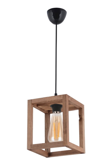 Opviq Cube Lámpara de Araña de Madera Marrón